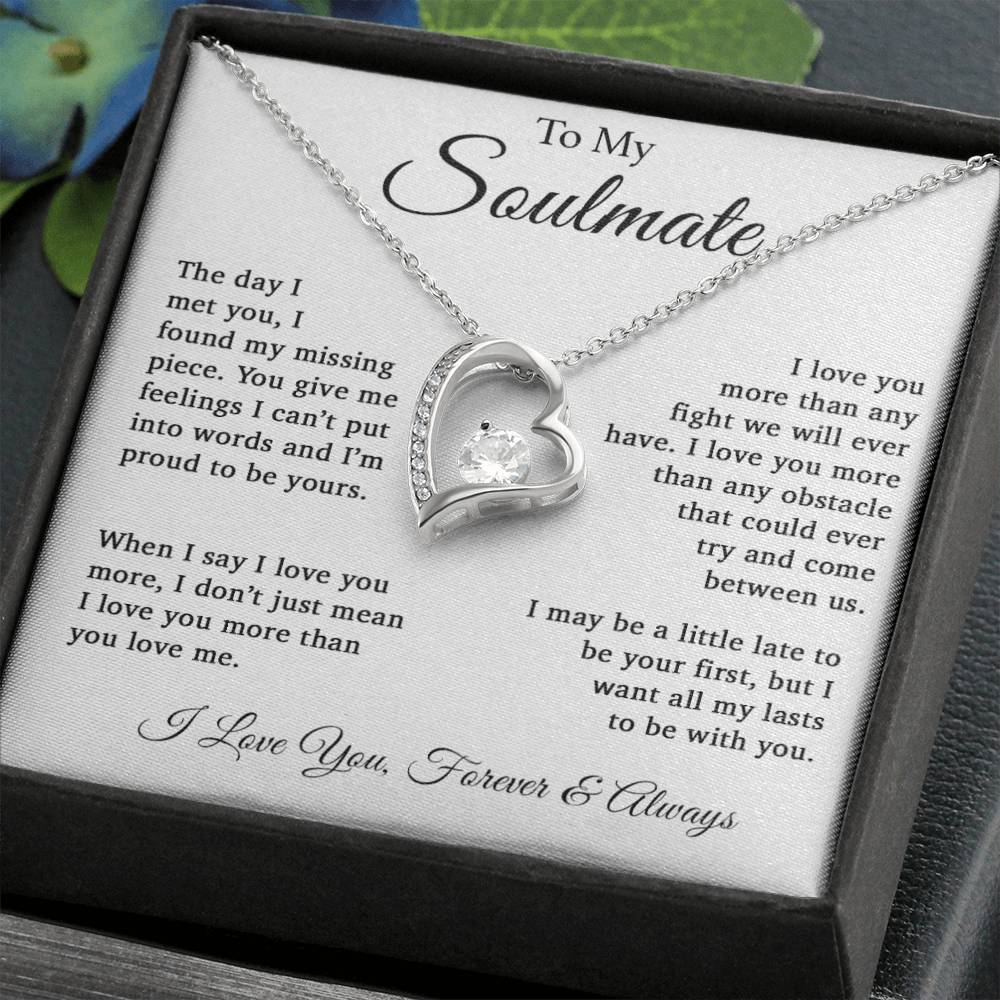 To Soulmate Necklace Gift For Girlfriend Wife Birthday Valentines Day Christmas