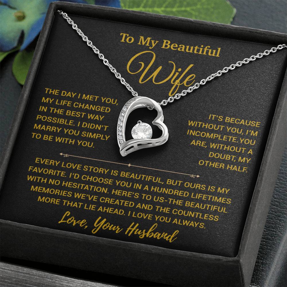 To My Wife Necklace, Vanlentines Gifts For Women, Anniversary Gift For Wife 29_12_Gold