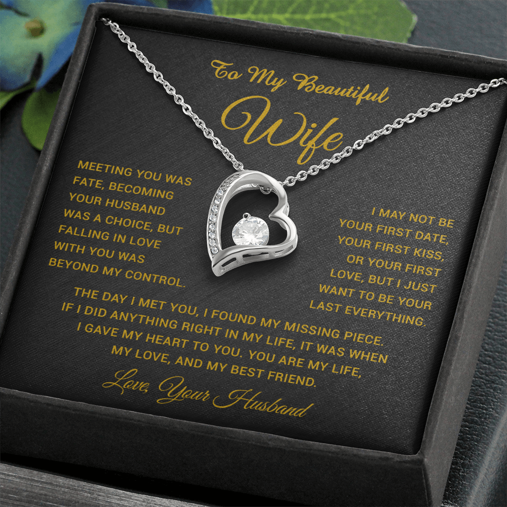 To My Wife Necklace, Gift For Wife, Anniversary Gift For Wife, Necklace For Wife 3_5_Gold