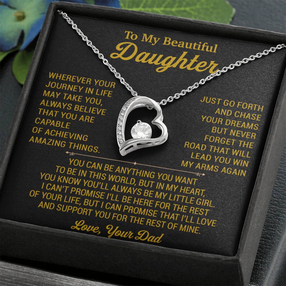 To My Daughter Necklace, Daughter Father Necklace, Daughter Gift From Dad 18_8_Gold