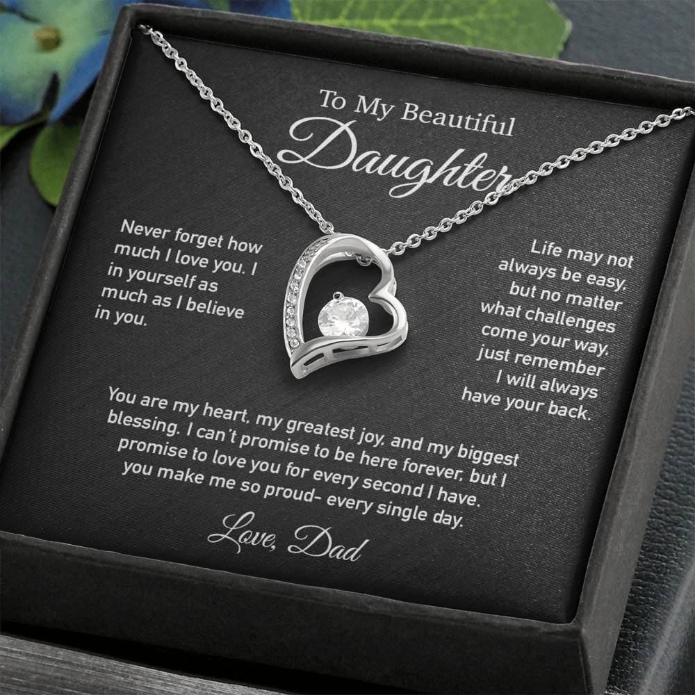 To My Daughter Necklace, Daughter Father Necklace, Daughter Gift From Dad 3_6_Black