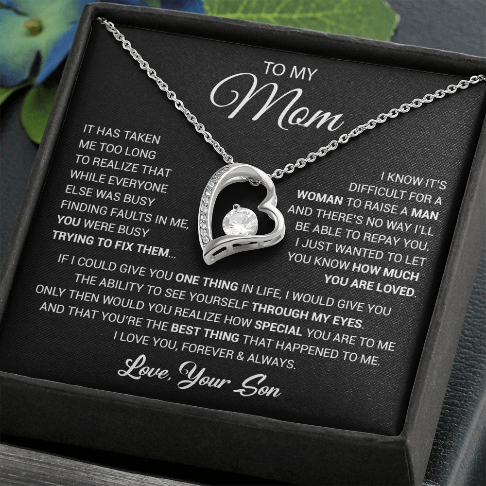 To My Mom Necklace, Mama, Gift From Son For Birthday, Mother 's Day Gift 26_2_Black