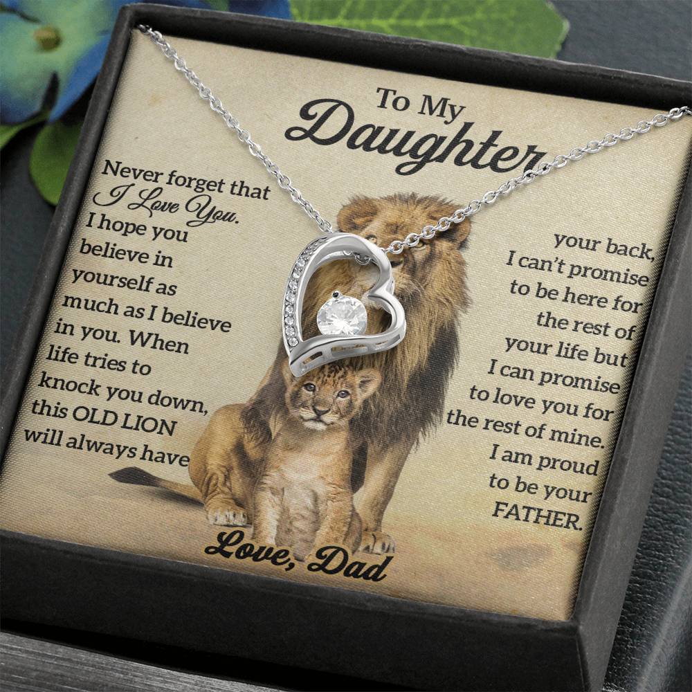 To My Daughter Lion Necklace, Daughter Birthday Gift, Lion Dad Gift