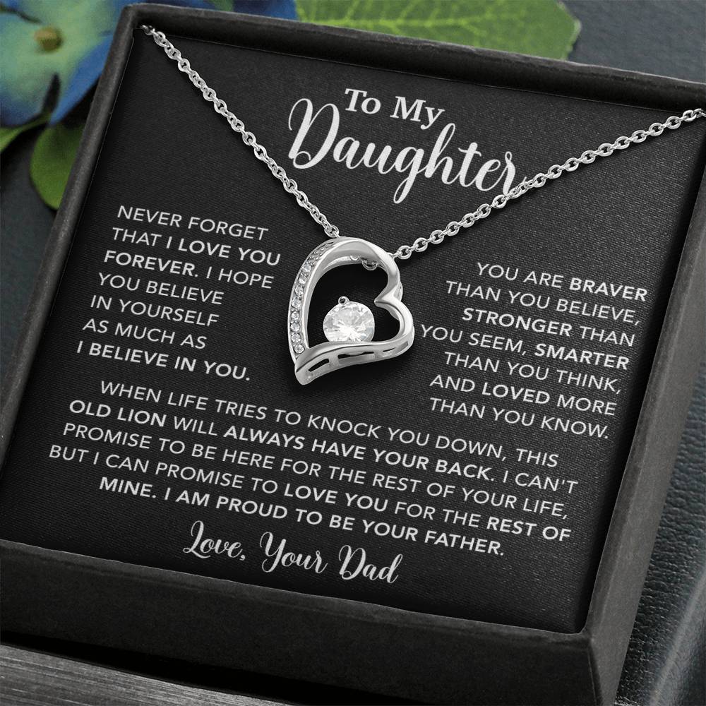 To My Daughter Necklace Gift for Daughter from Dad,Daughter Father Necklace 15_4_Black