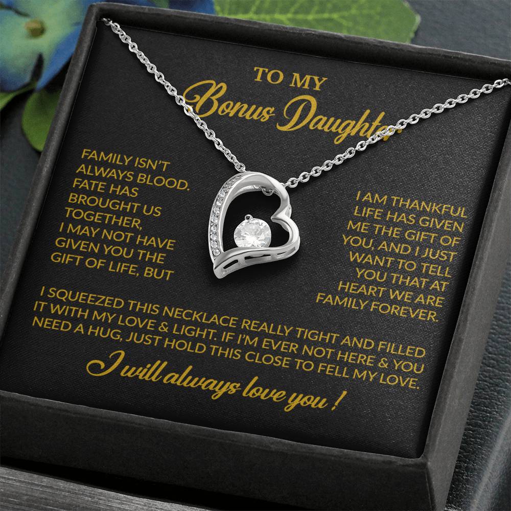 To My Bonus Daughter Necklace, Gift for Bonus Daughter, Step Daughter Birthday 7_11_Gold