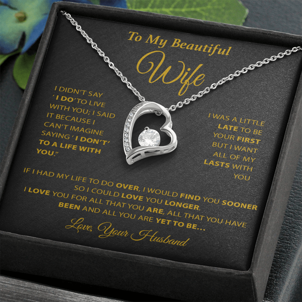 To My Wife Necklace, Wife Gift from Husband, Wife Birthday Gift, Birthday Gift 20_2_Gold