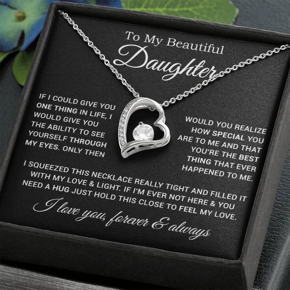 To My Daughter Necklace, Gift For Daughter From Dad, Father Daughter Necklace 9_1_Black