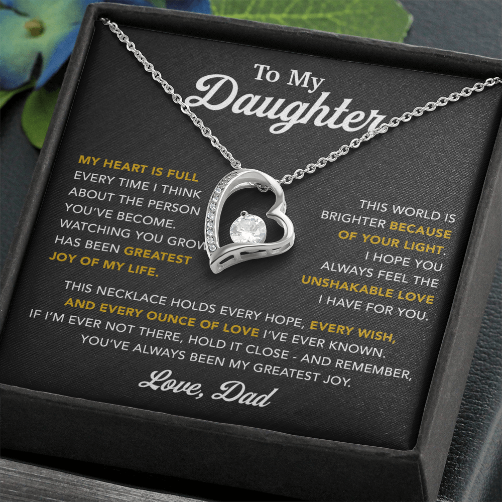 To My Daughter Necklace, Gift for Daughter from Dad, Father Daughter Necklace 16_6_Black