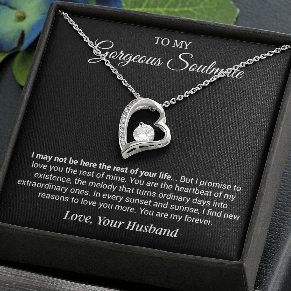 To My Gorgeous Soulmate Necklace, Girlfriend,  Anniversary Gift, Valentine's Gift for Wife