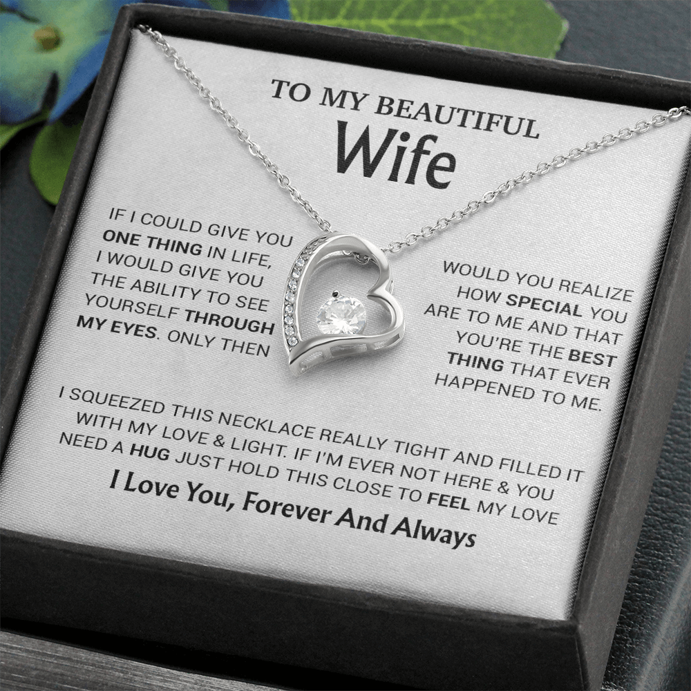 To My Wife Necklace, Christmas Gifts For Wife, Anniversary Cute Gift For Wife_23_8_White
