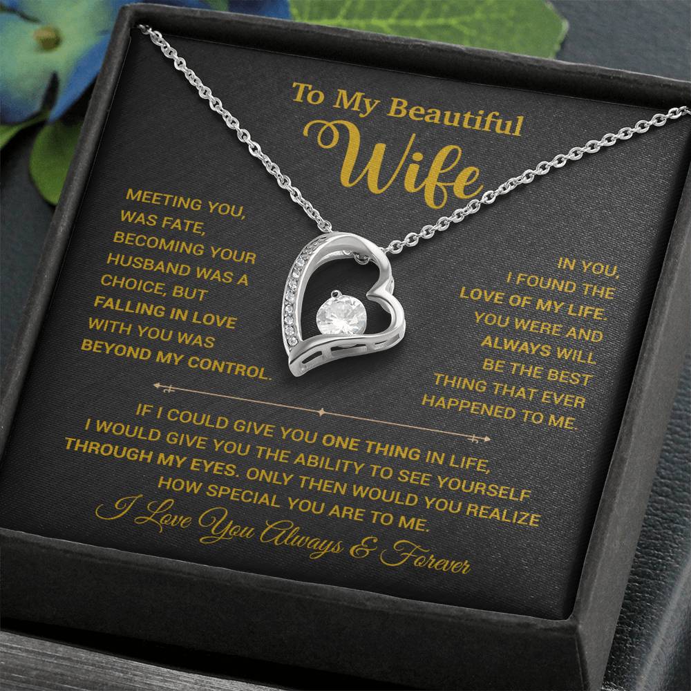 To My Wife Necklace, Wife Gift From Husband, Wife Husband Necklace, Christmas Gift 20_9_Gold