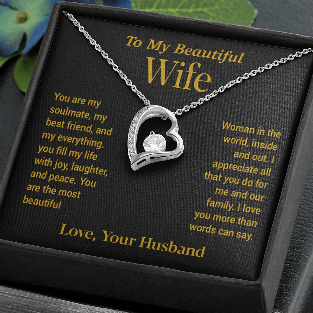 To My Wife Necklace, Gift For Wife, Anniversary Gift For Wife, Christmas Gift 22_11_Gold