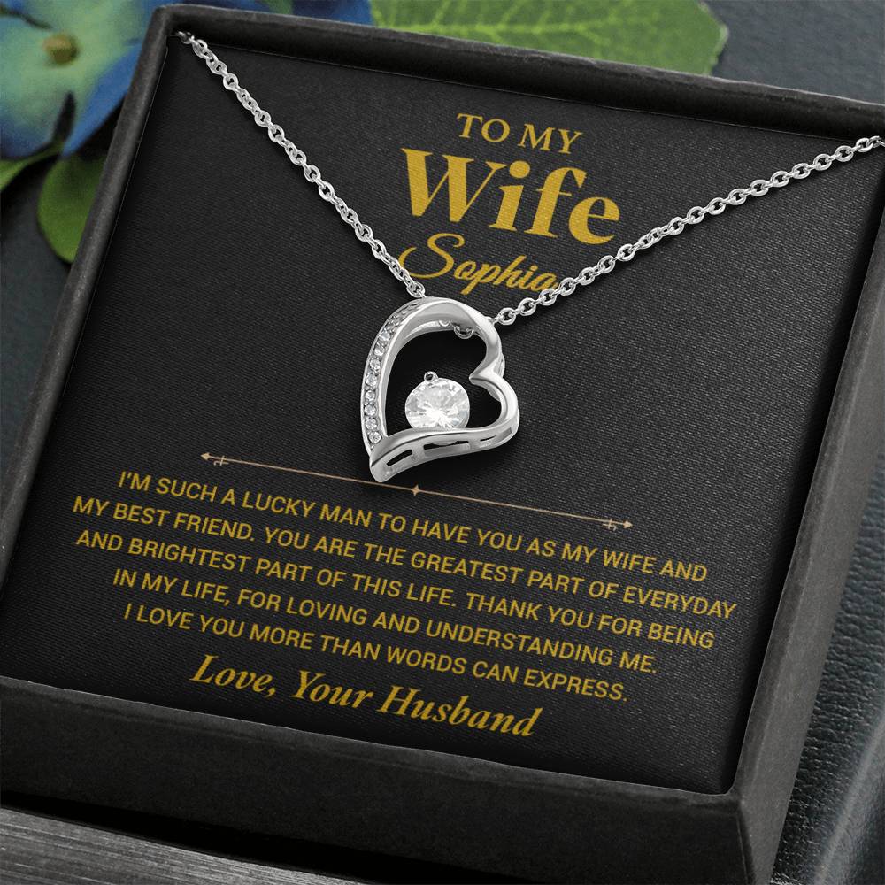 Custom To My Wife Necklace , Anniversary Gift Wife , Valentines Gift for Wife, Christmas Gifts