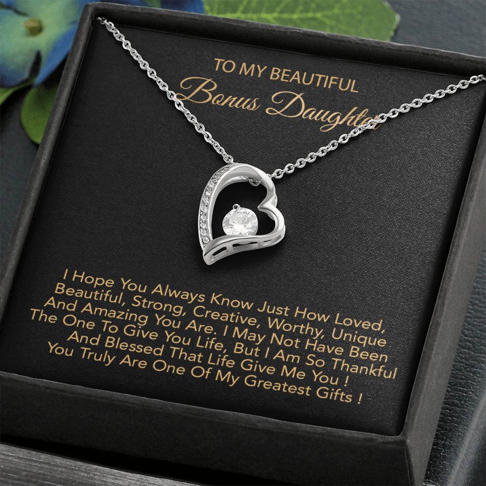 To My Bonus Daughter Necklace, Bonus Daughter Gifts From Stepdad, Step Daughter Gifts