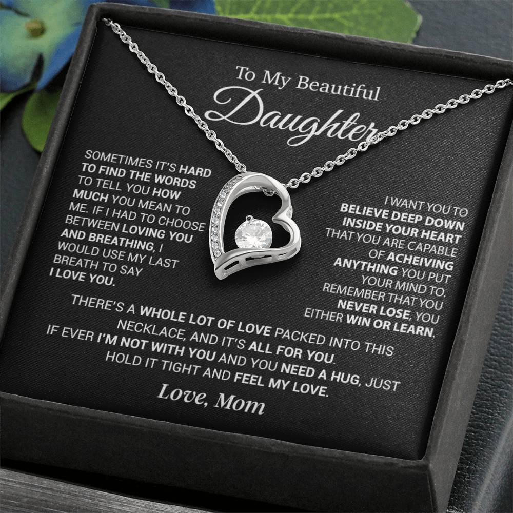 To My Daughter Necklace, Daughter Mother Necklace, Daughter Gift From Mom 5_12_Black