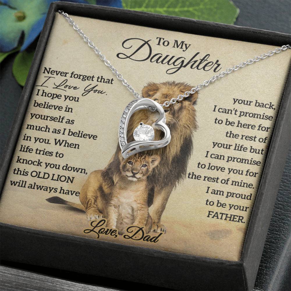 To My Daughter Lion Necklace, Daughter Birthday Gift, Lion Dad Gift