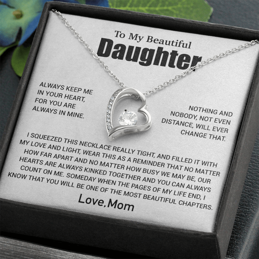 To My Daughter Necklace, Daughter Mother Necklace, Daughter Gift From Mom 2_6_White