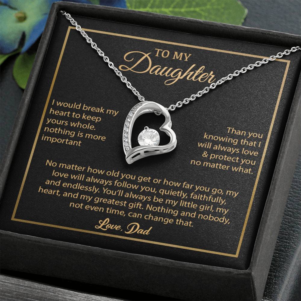 To My Daughter Necklace, Gift for Daughter from Dad, Father Daughter Necklace 4_6_Gold