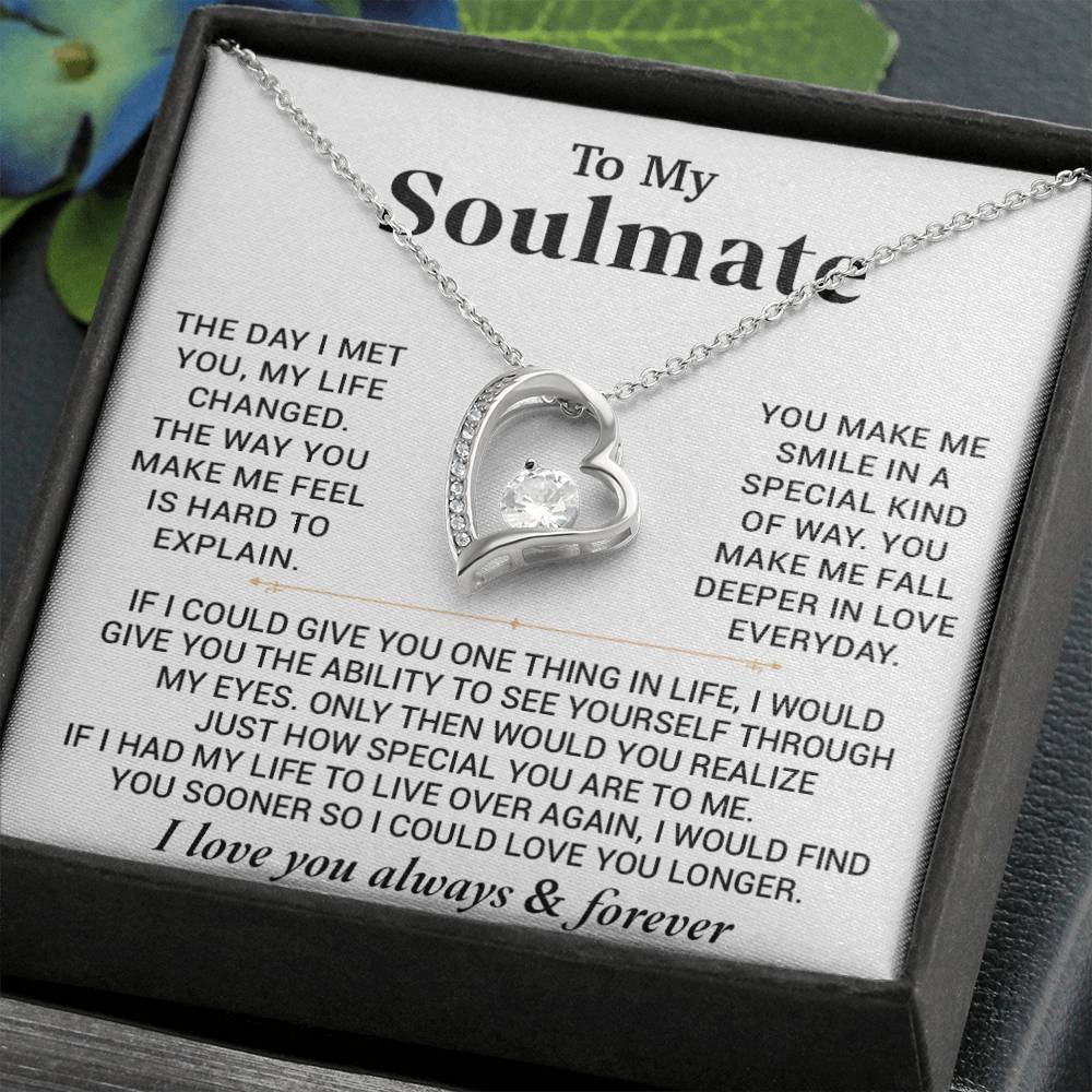 To My Soulmate Necklace Gift For Girlfriend Wife Birthday Gifts Christmas Gifts