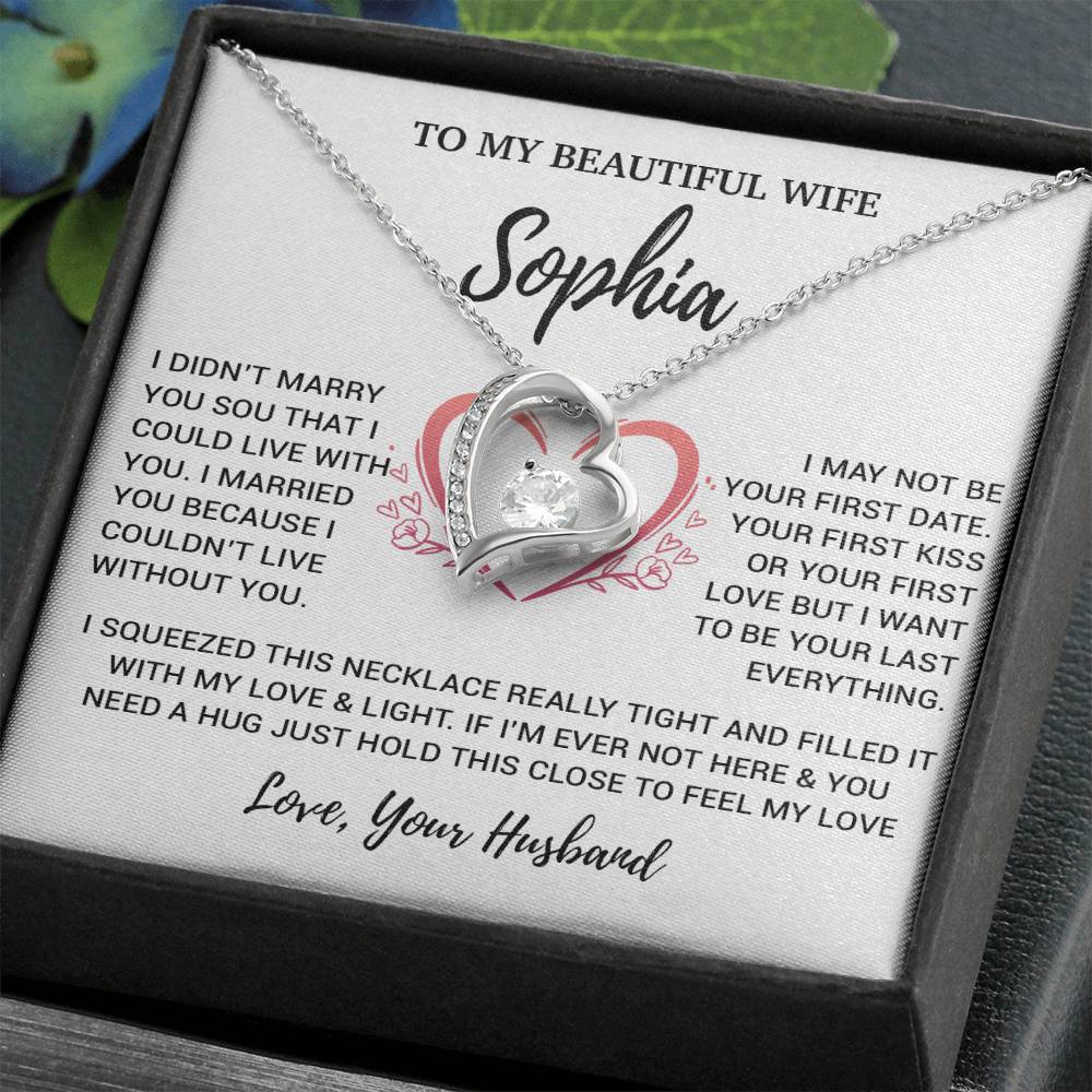 Custom To My Wife Necklace, Christmas Gifts For Women, Anniversary Gift For Wife