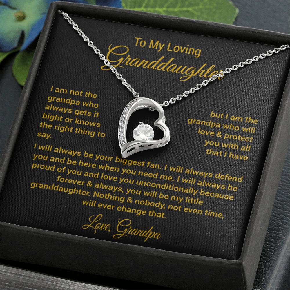 To My Granddaughter Necklace, Xmas Birthday Gift For Granddaughter from Grandpa 1_11_Gold