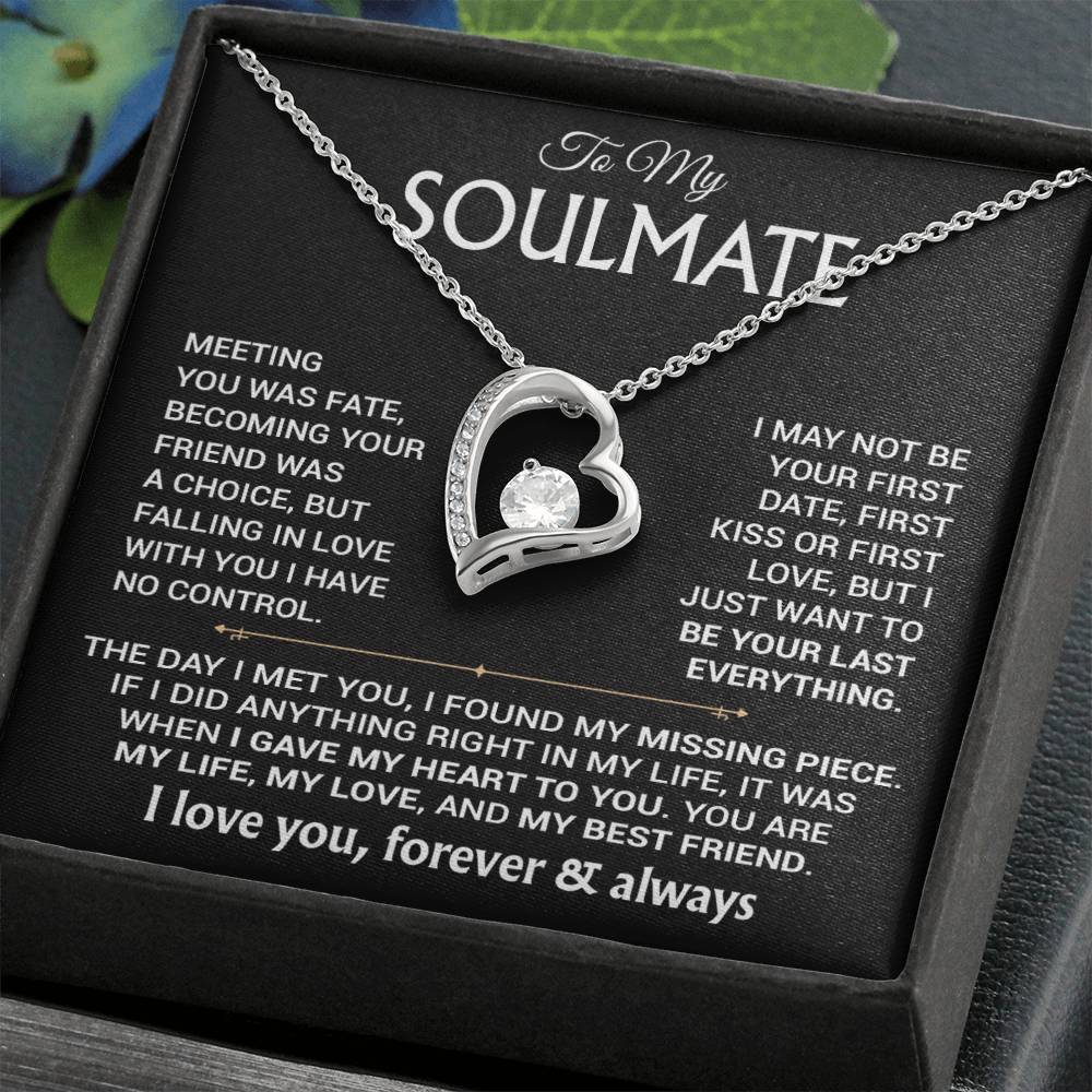 To My Soulmate Necklace, Soulmate Gift, Gift For Girlfriend, Valentines Gift 6_12_Black