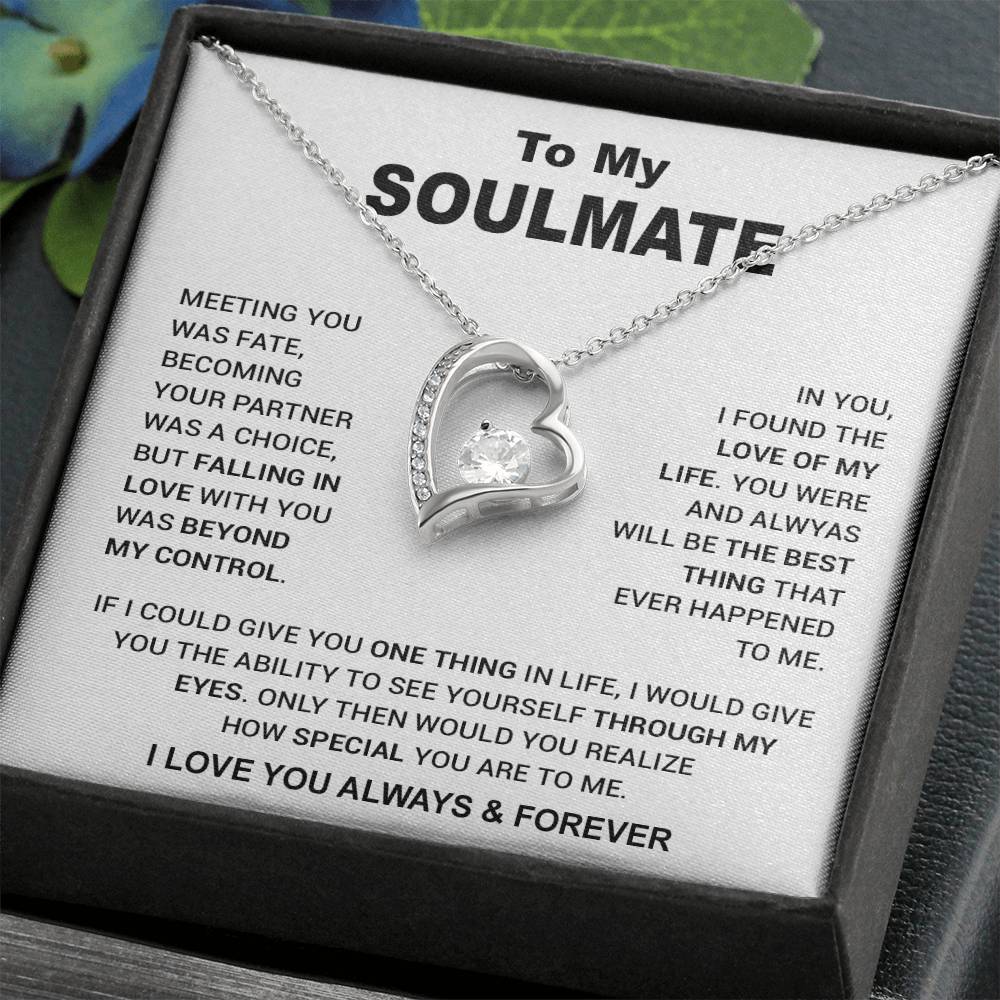 To My Soulmate Necklace, Soulmate Gift, Gift For Girlfriend, Christmas Gift 10_12_White