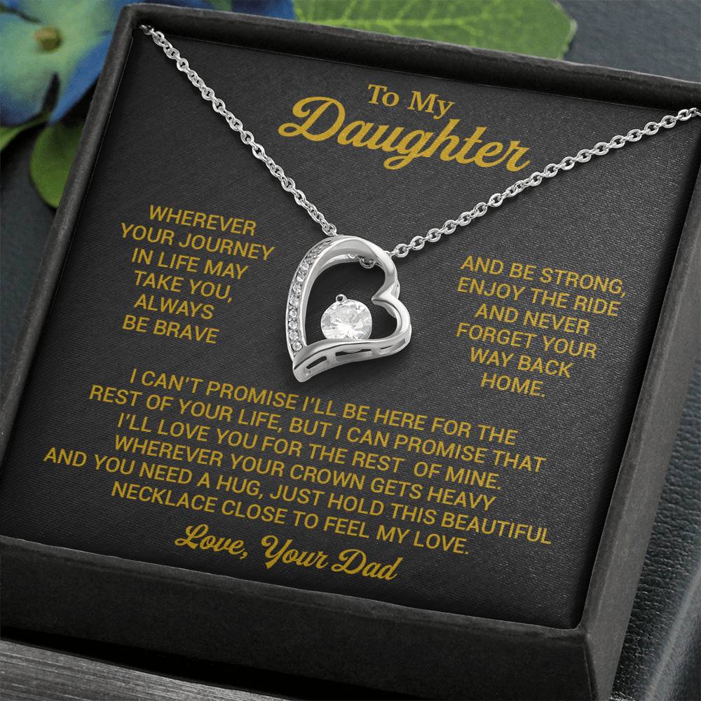 To My Daughter Necklace, Daughter Father Necklace, Daughter Gift From Dad 2_8_Gold