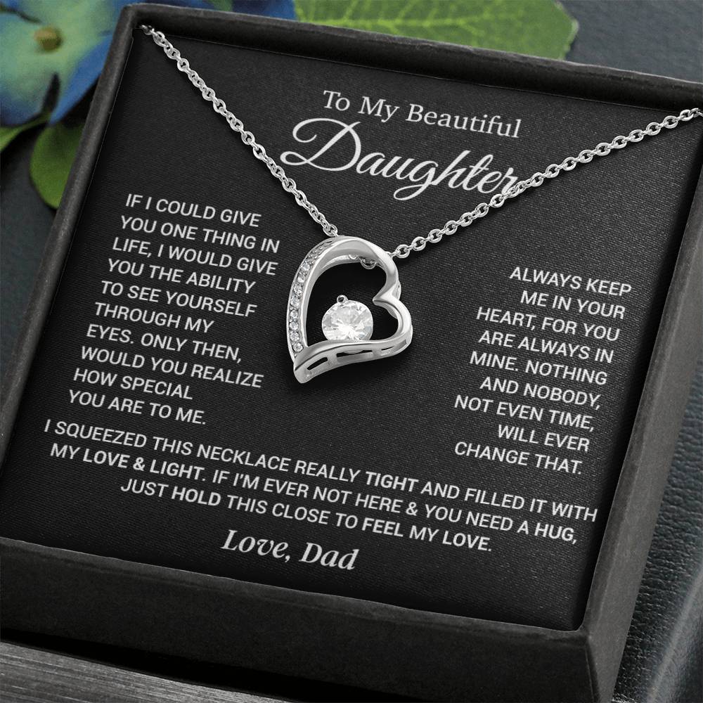To My Daughter Necklace, Daughter Father Necklace, Daughter Gift From Dad 24_11_Black