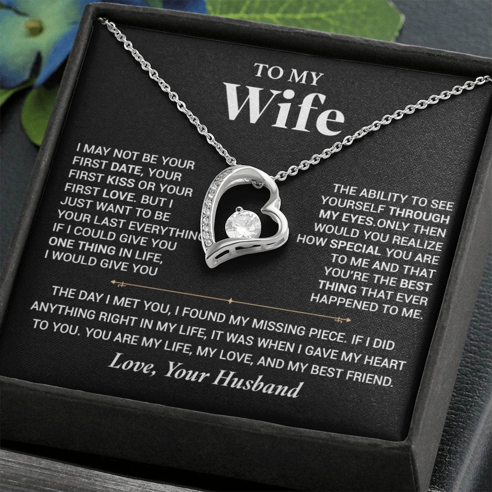 To My Wife Necklace, Christmas Gift For Wife, Christmas Gifts For Her, Wife Gift_ Black