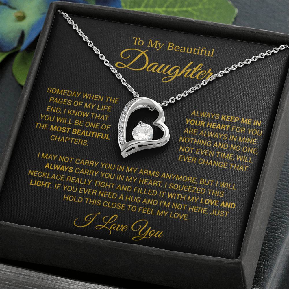 To My Daughter Necklace, Gift for Daughter from Dad, Daughter Father Necklace 14_12_Gold