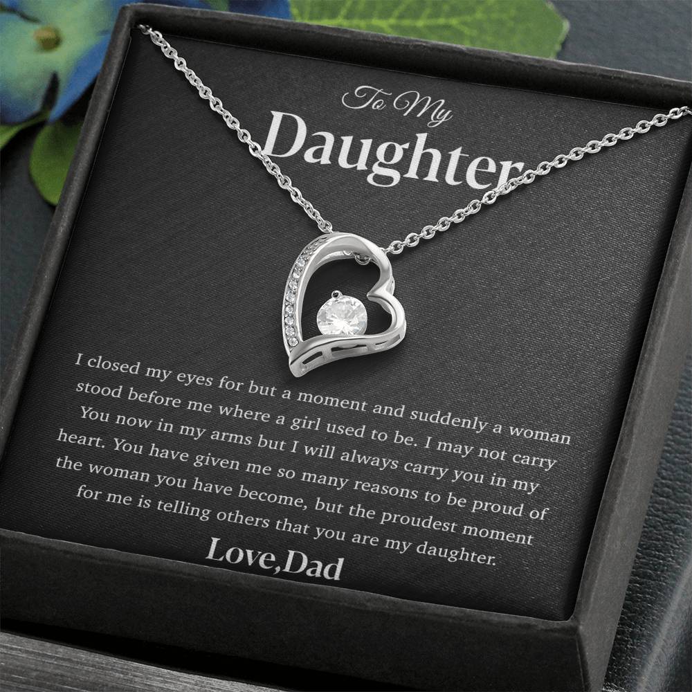 To My Daughter Necklace, Gift for Daughter from Dad, Father Daughter Necklace 28_4_Black