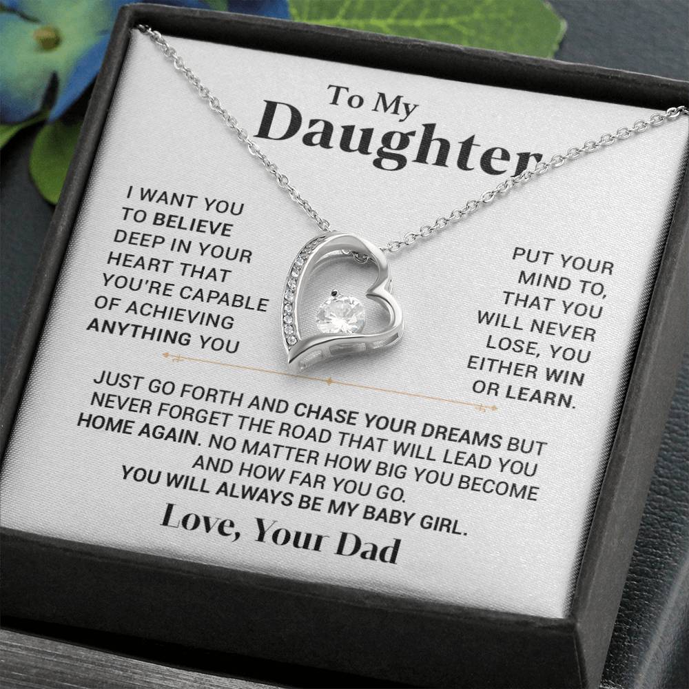 To My Daughter Necklace, Daughter Gift, Gift From Dad, Gift For Her77