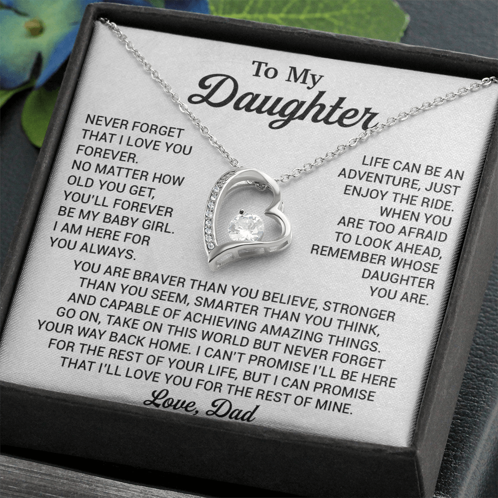 To My Daughter Necklace, Daughter Father Necklace, Daughter Gift From Dad 22_8_White