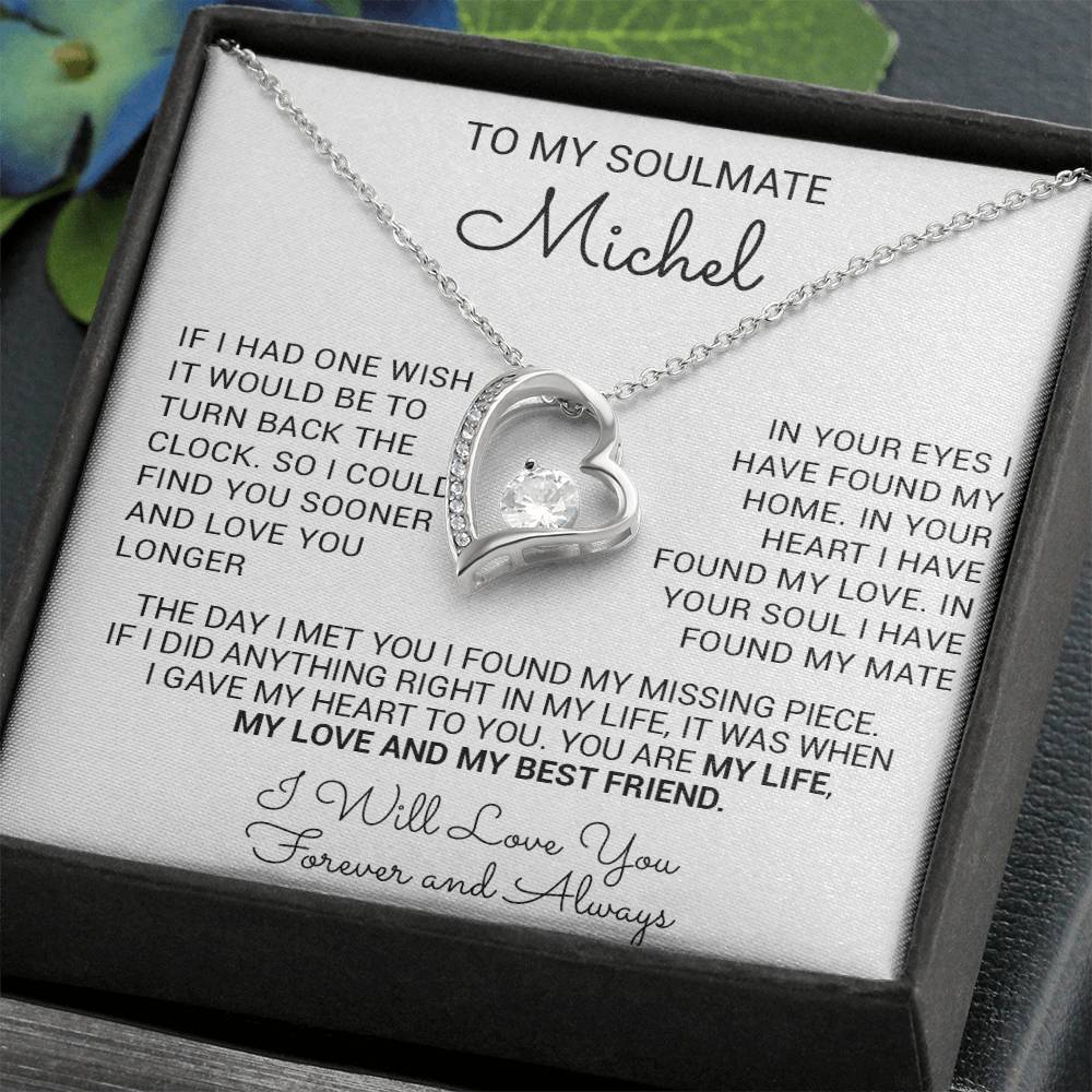 Custom To My Soulmate Necklace, Wife Girlfriend Birthday, Christmas Gift