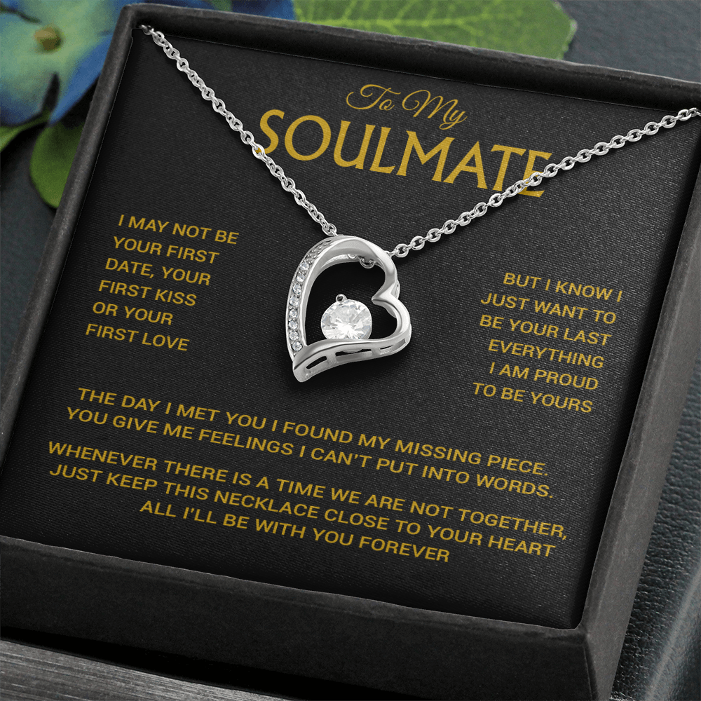 To My Soulmate Necklace, Soulmate Gift, Gift For Girlfriend, Valentines Gift 14_2_Gold
