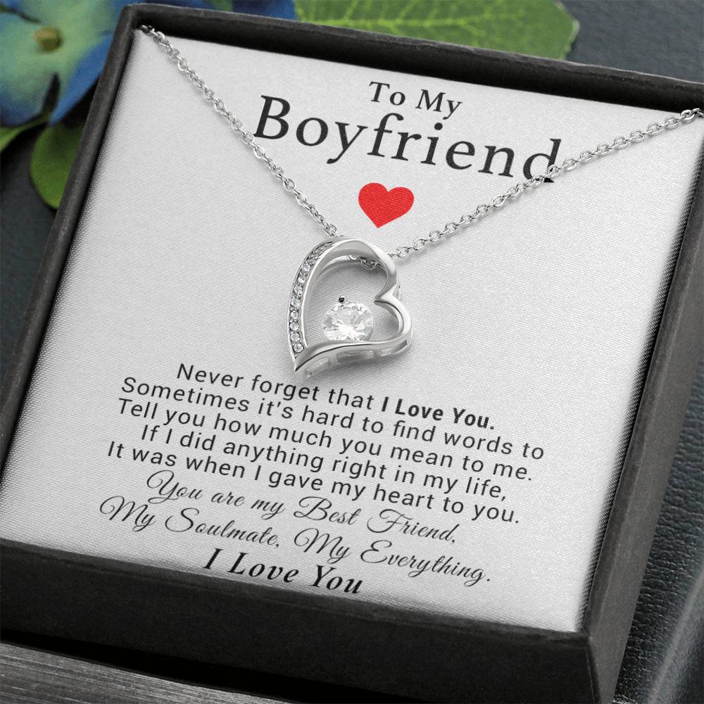To My Boyfriend Necklace, Birthday Gift from Girlfriend, Anniversary Gift, Valentines Gift