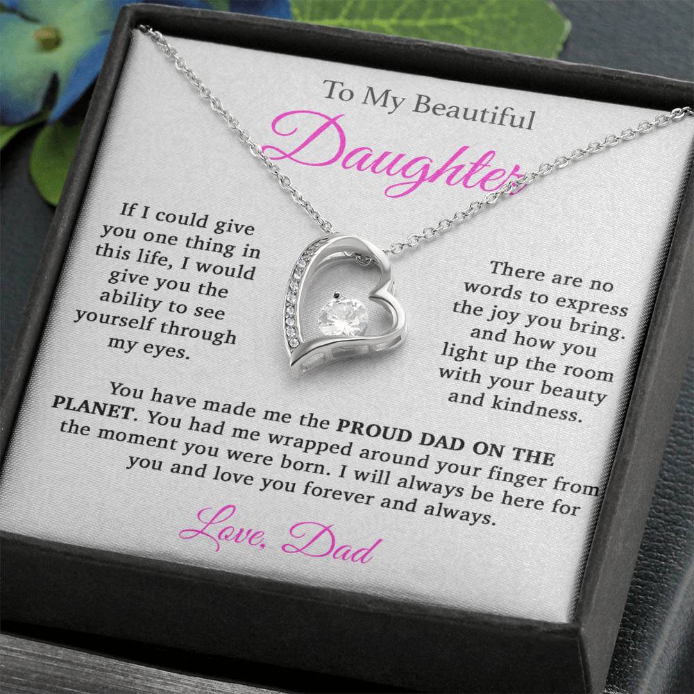 To My Daughter Necklace, Daughter Father Necklace, Daughter Gift From Dad333_Hong