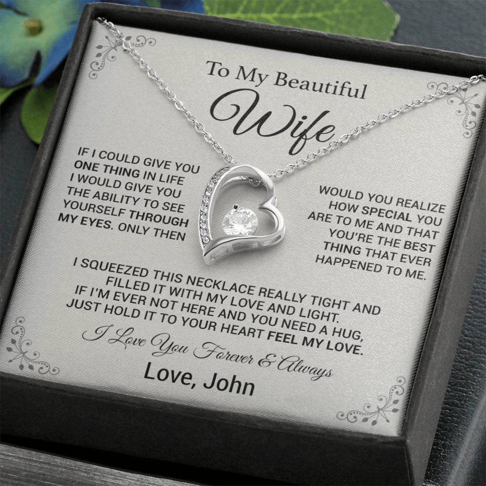 Custom To My Wife Necklace, Birthday Gift For Her, Wife Necklace, Christmas Gift