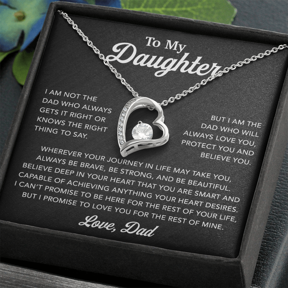 To My Daughter Necklace, Gift for Daughter from Dad, Father Daughter Necklace 12_6_Black