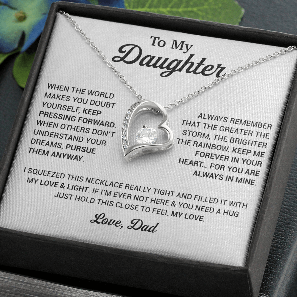 To My Daughter Necklace, Daughter Father Necklace, Daughter Gift From Dad 21_8_White