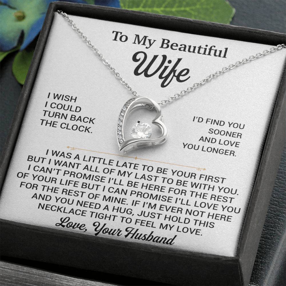 To My Beautiful Wife Necklace, Gift From Husband, Anniversary Gifts For Wife