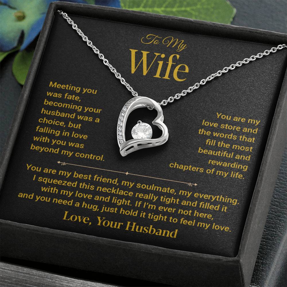 To My Wife Necklace, Gift For Wife, Anniversary Gift For Wife, Christmas Gift 21_11_Gold