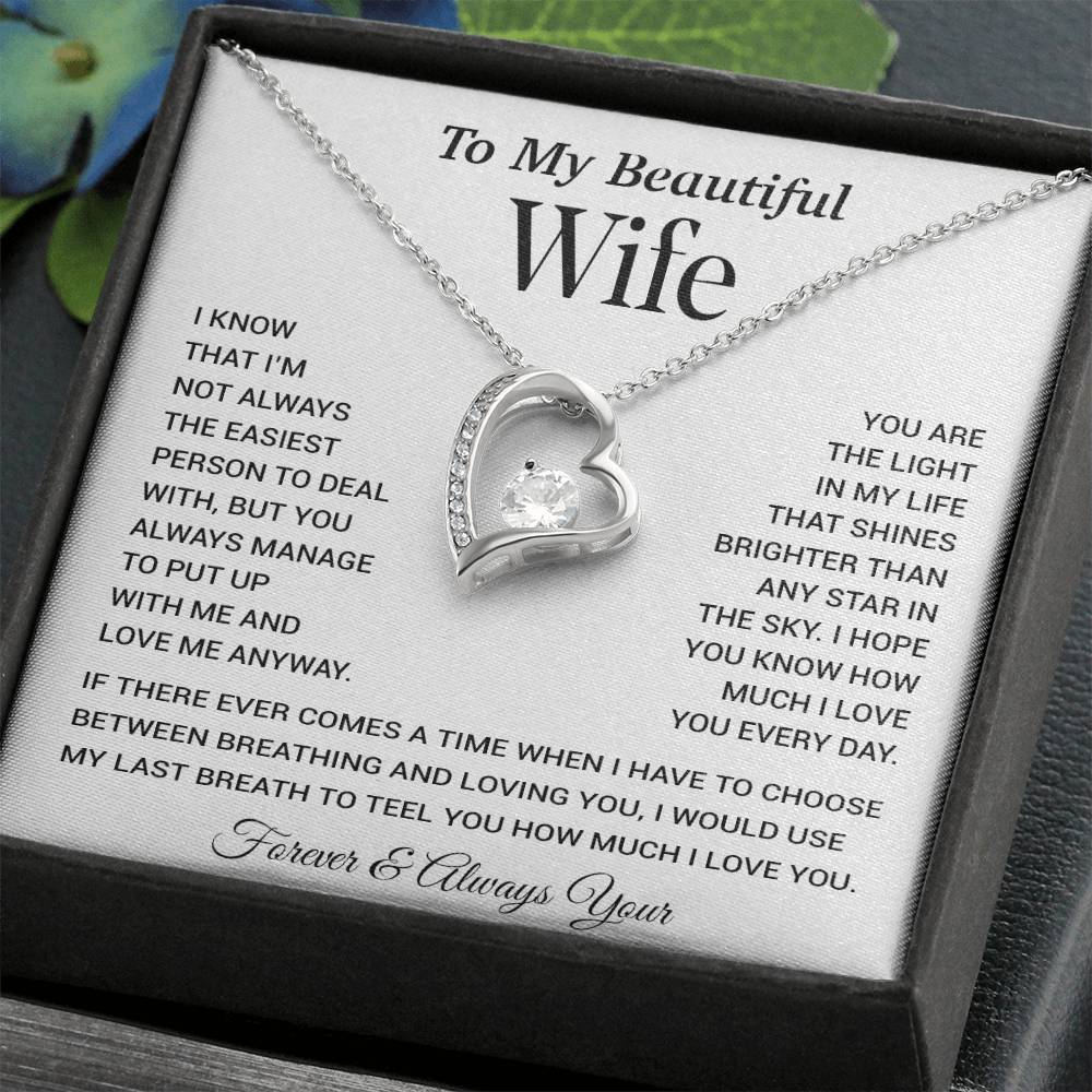 To My Wife Necklace, Gift For Wife, Anniversary Gift For Wife, Christmas Gift 28_11_White