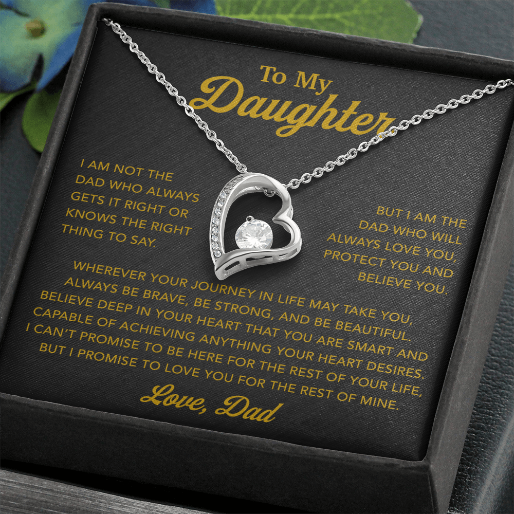 To My Daughter Necklace, Gift for Daughter from Dad, Father Daughter Necklace 13_6_Gold