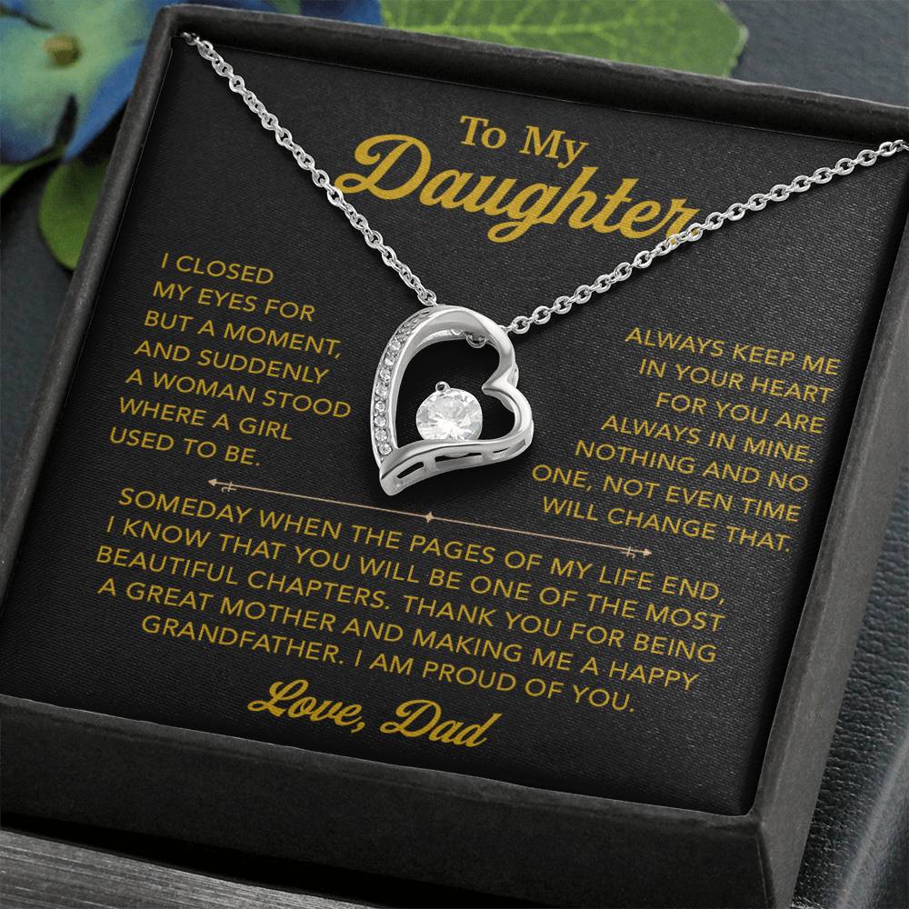 To My Daughter Necklace, Gift for Daughter from Dad, Father Daughter Necklace 26_12_Gold