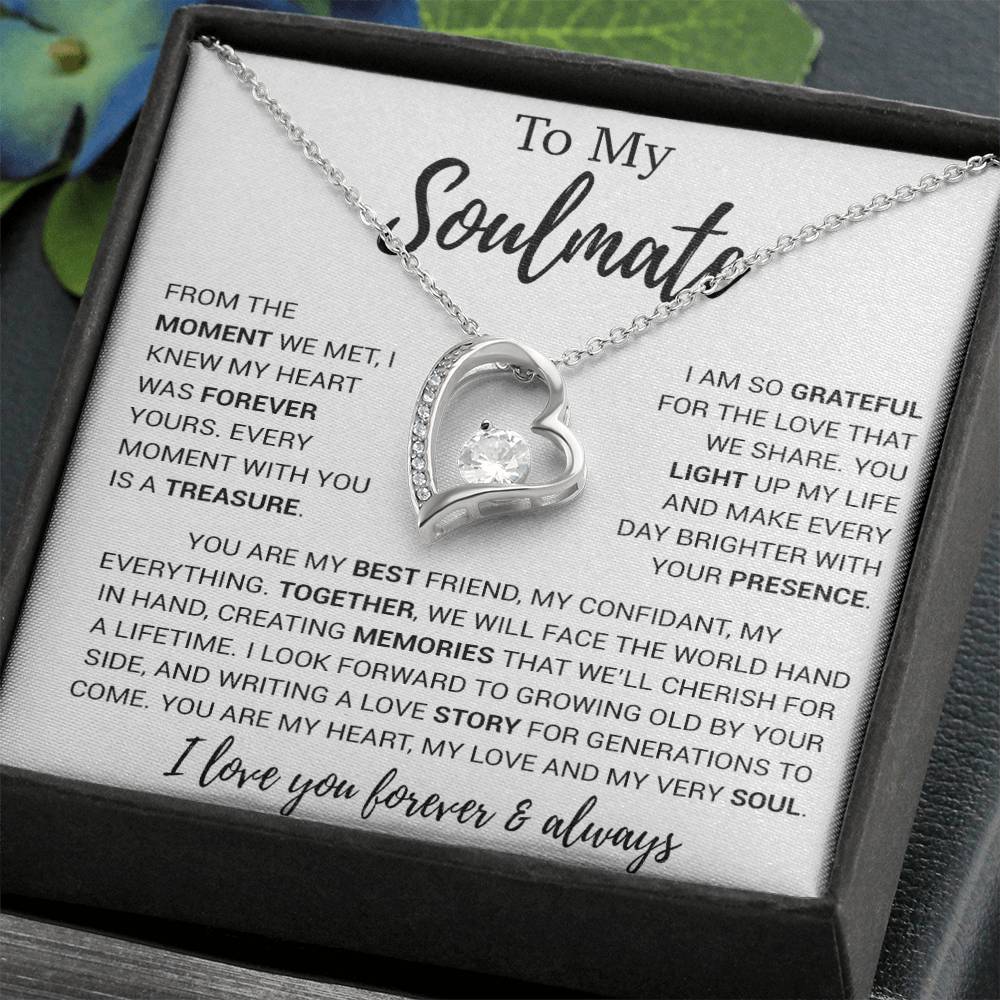 To My Soulmate Necklace, Birthday Gifts For Her, Christmas Gift For Soulmate 30_11_White