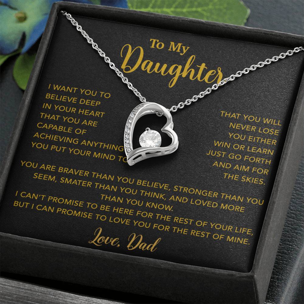 To My Daughter Necklace, Gift for Daughter from Dad, Father Daughter Necklace 18_5_Gold