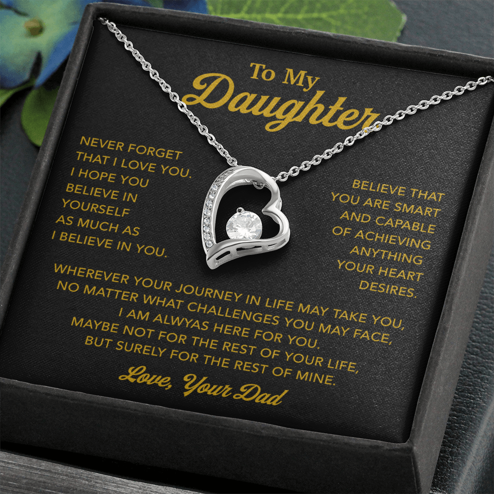 To My Daughter Necklace, Gift for Daughter from Dad, Father Daughter Necklace 9_1_Gold