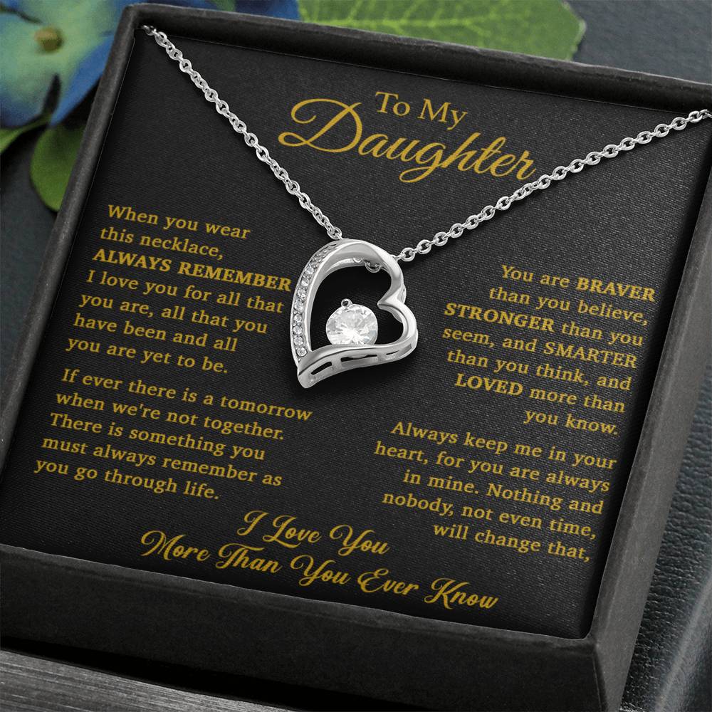 To My Daughter Necklace, Daughter Father Necklace, Daughter Gift From Dad, Mom 15_11_Or